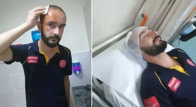 Yaralı Şahıs Kendisine Müdahale Eden Paramedik'e Demir İle Saldırdı