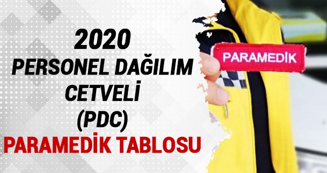 AABT-Paramedik Personel Dağılım Cetveli (PDC 2020)