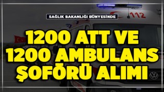 Sağlık Bakanlığı 1200 ATT, 1200 Ambulans Şoförü Alımı Bekleniyor!