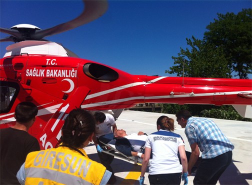 Giresun'un ilk Ambulans Helikopteri Hizmete Girdi