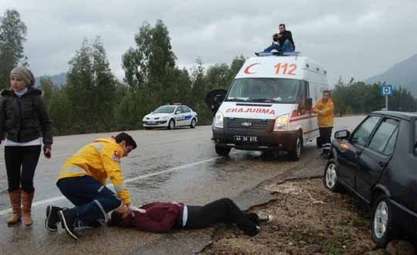 112'ye kaza ihbarı yaptıran tatbikat