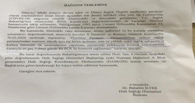 Sağlık Çalışanlarına 5 Günde 1 PCR Testi Yapılacak Ankara Valiliği İl Sağlık Müdürlüğü Halk Sağlığı Hizmetleri Başkanı Bahattin