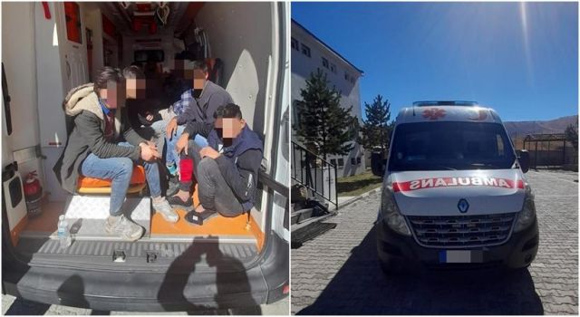 &nbsp;Ağrı’da, uygulama noktasında durdurulan özel bir şirkete ait ambulansta Afganistan