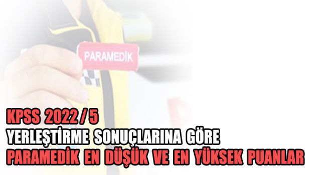 KPSS 2022/5 Paramedik (İlk ve Acil Yardım) Taban Puanları 15 – 22 Mart 2022 tarihleri arasında tercihleri alınan KPSS-2022/5