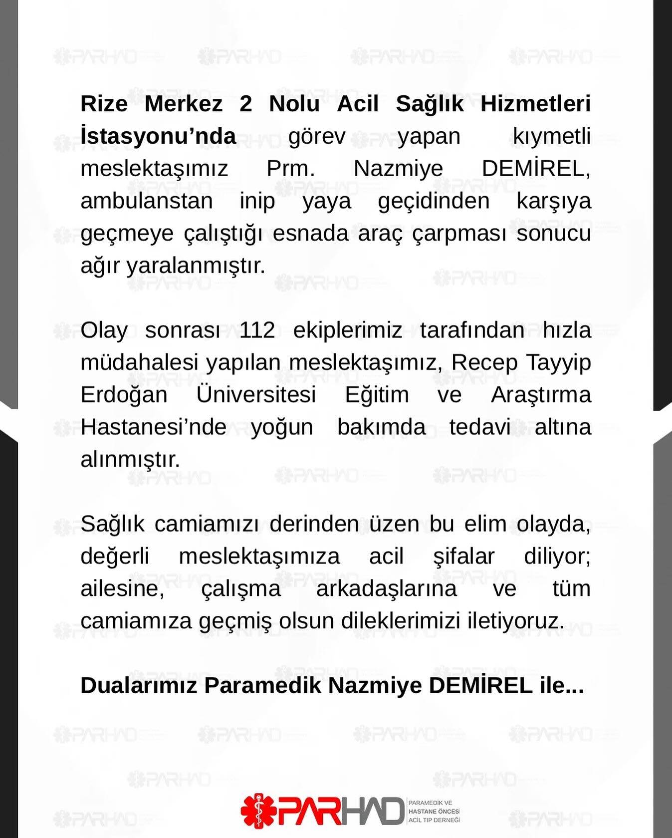 Vaka Dönüşü Kamyonetin Çarptığı Paramedik Ağır Yaralı 1 parhad