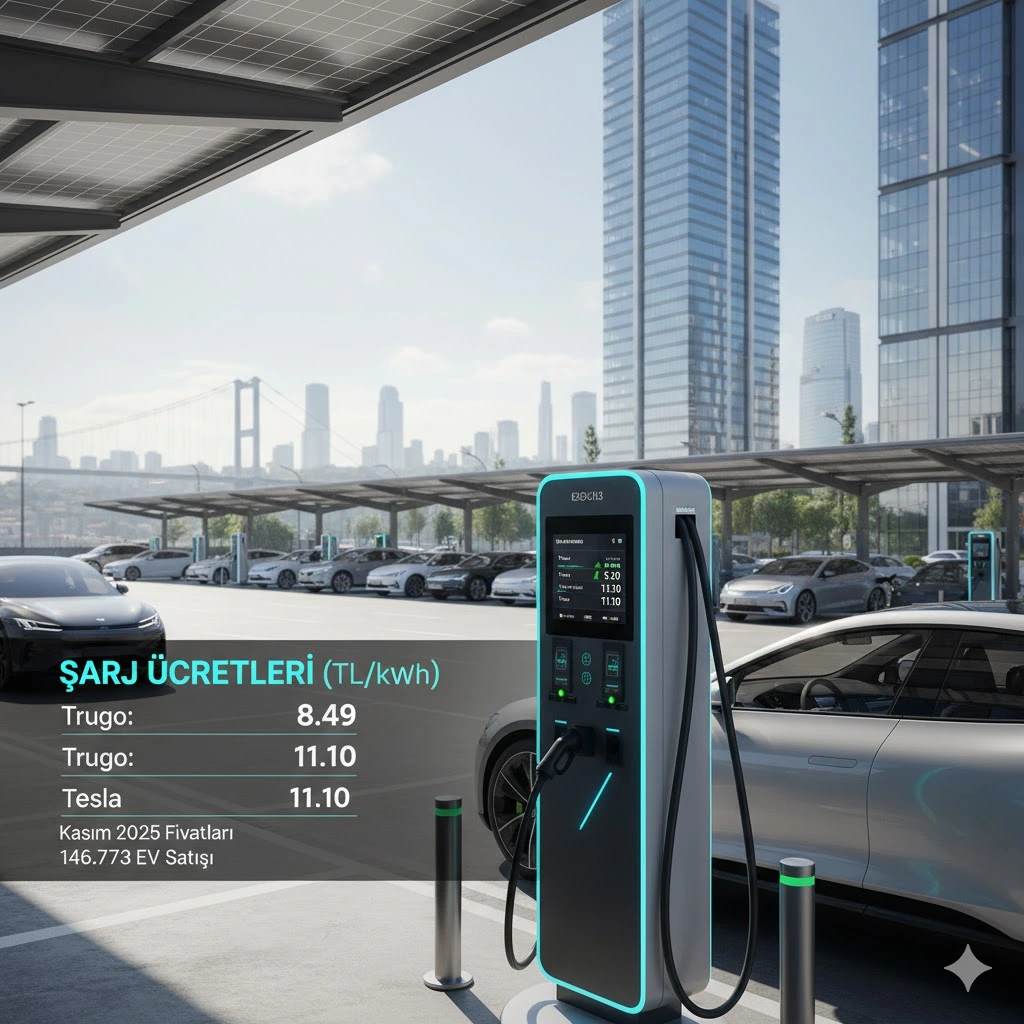 Türkiye'de Elektrikli Araç Şarj Fiyatları (Kasım 2025):
Türkiye'de elektrikli otomobil satışları