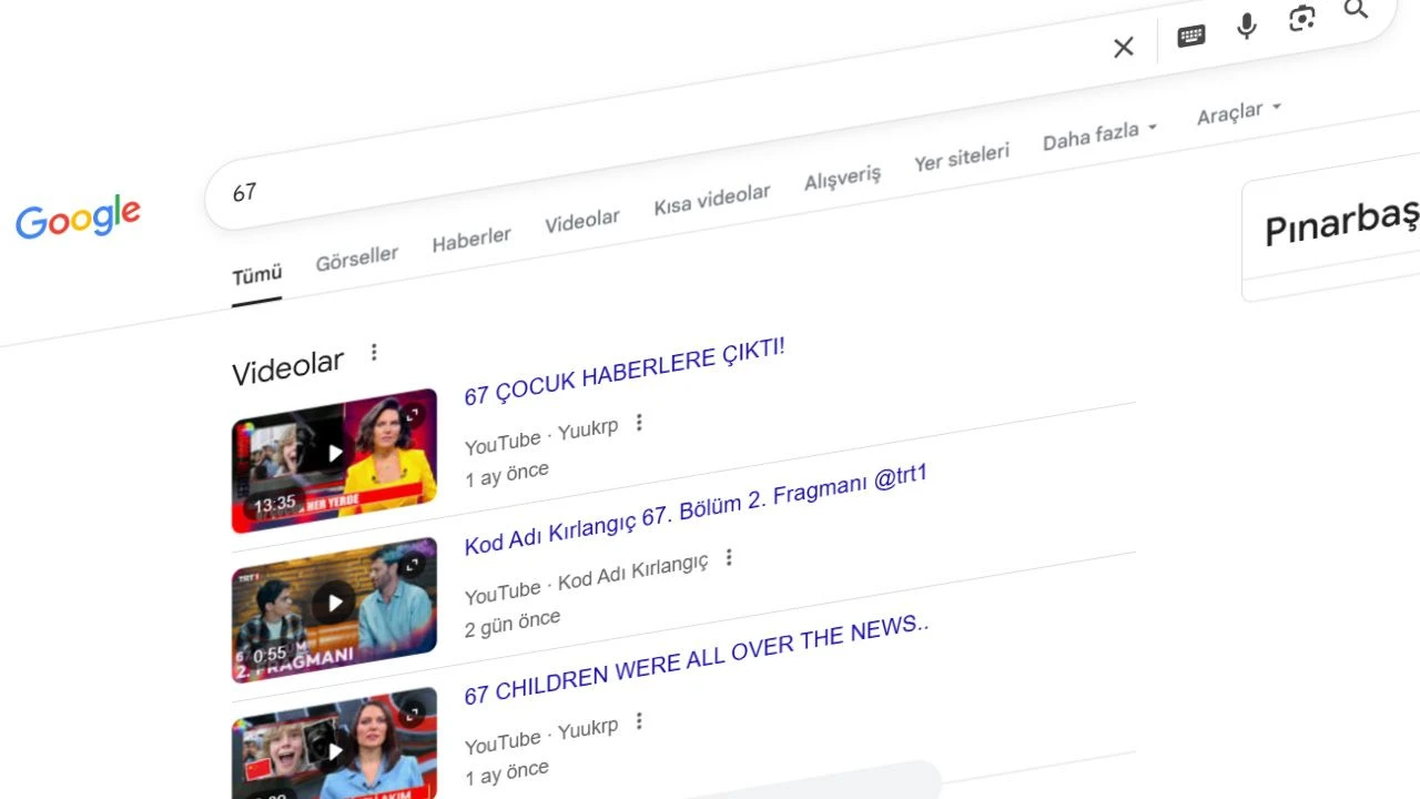 Son günlerde Google’a yalnızca “67” yazıldığında ekranın sallandığını fark eden
