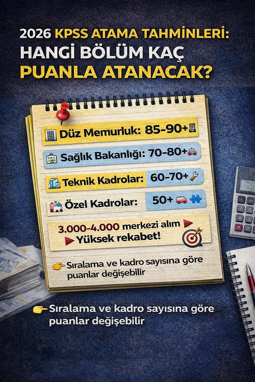 2026 KPSS’ye hazırlanan adaylar için atama puanlarına ilişkin tahminler şekillenmeye