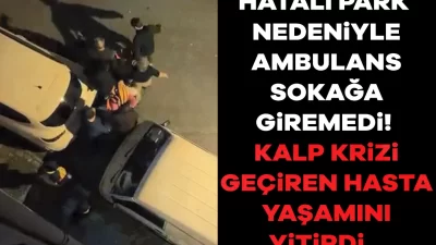 İstanbul Fatih’te hatalı park edilen araçlar nedeniyle ambulans sokağa giremedi.