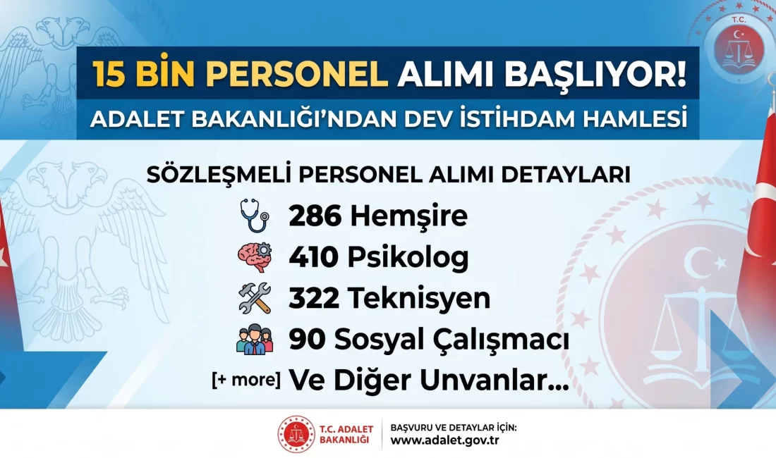 15 Bin Personel Alımı Başlıyor!
Adalet Bakanı Akın Gürlek, yargı teşkilatını