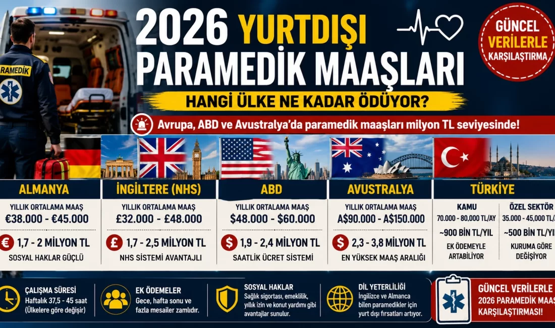 2026 yılında yurtdışında çalışmak isteyen paramediklerin en çok araştırdığı konuların