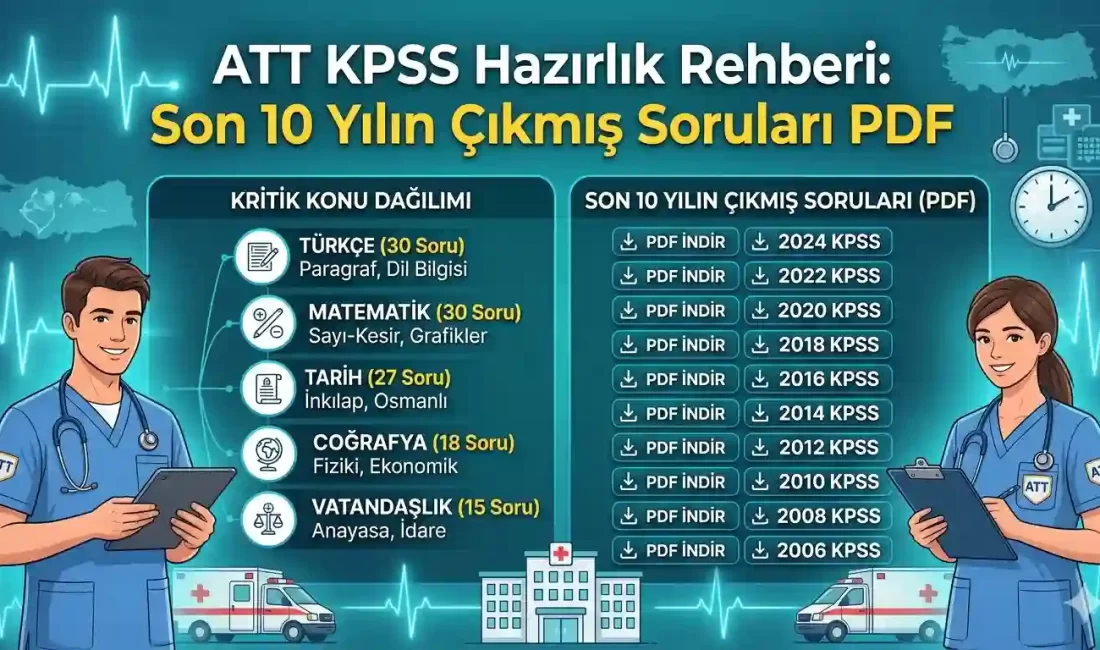 ATT KPSS Hazırlık Rehberi: En Çok Soru Getiren Konular ve Son 10 Yılın Çıkmış Soruları! ATT KPSS Hazırlık Rehberi: Son 10 Yılın Çıkmış Soruları PDF
Sağlık