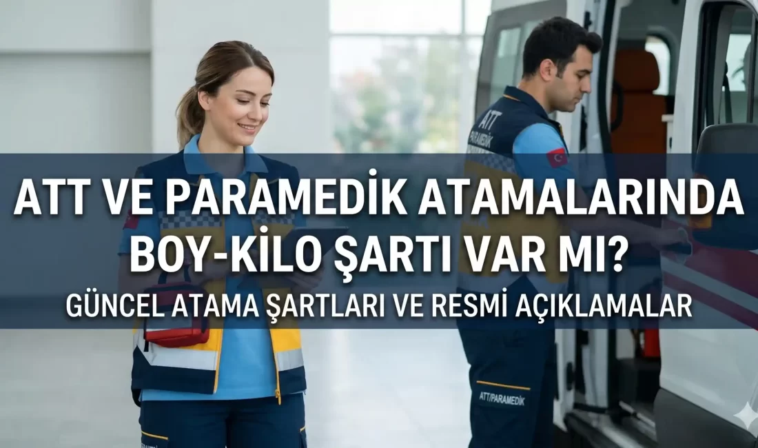 Sağlık Bakanlığı'nın merkezi atamalarında ATT ve Paramedik adayları için spesifik