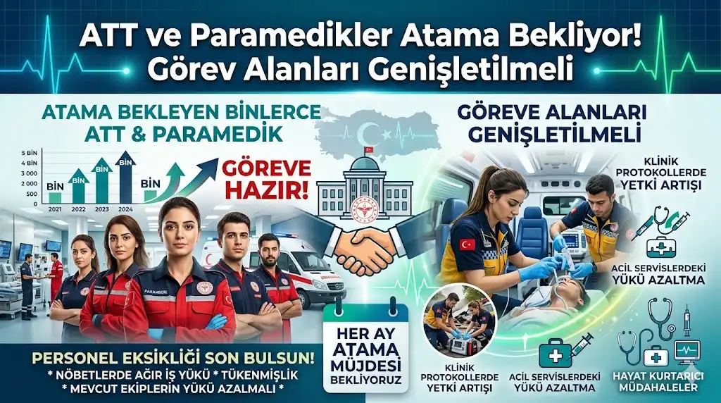 ATT ve Paramedikler Atama Bekliyor! Görev Alanları Genişletilmeli ATT ve Paramedikler Atama Bekliyor: "Personel Eksikliği Son Bulsun, Görev