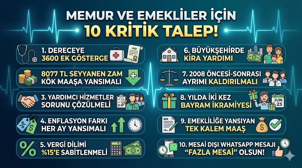 Memur ve Emekliler İçin 10 Kritik Talep: “Verilen Sözler Bir An Önce Tutulmalıdır!” Memur ve Emekliler İçin 10 Kritik Talep: "Memur Sözleri Tutulmalıdır"
Anadolu