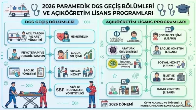 2026 Paramedik DGS Geçiş Bölümleri ve Açıköğretim Lisans Programları
Ambulans ve