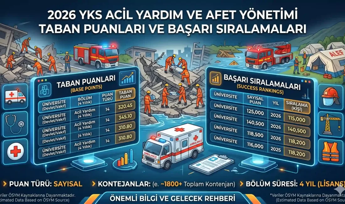 2026 YKS Acil Yardım ve Afet Yönetimi Taban Puanları ve Başarı Sıralamaları 2026 YKS Acil Yardım ve Afet Yönetimi Taban Puanları ve