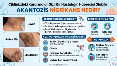 Genellikle boyun arka kısmı, koltuk altı, kasıklar ve eklem katlanma