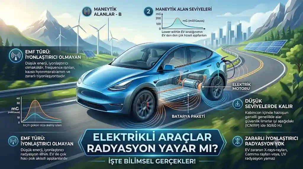 Elektrikli araçların yaydığı elektromanyetik alanlar (EMF) radyasyon riski taşır mı?