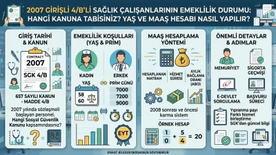 2007 Girişli 4/B'li Sağlık Çalışanlarının Emeklilik Durumu:
Sağlık Bakanlığı bünyesinde Temmuz
