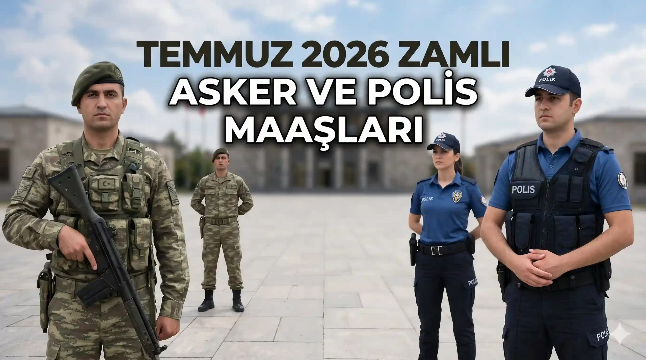 Temmuz 2026 Zamlı Asker ve Polis Maaşları:
Temmuz 2026 dönemi için