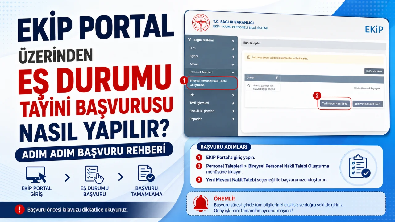 Sağlık Bakanlığı bünyesinde görev yapan sağlık personelinin eş durumu mazeretine