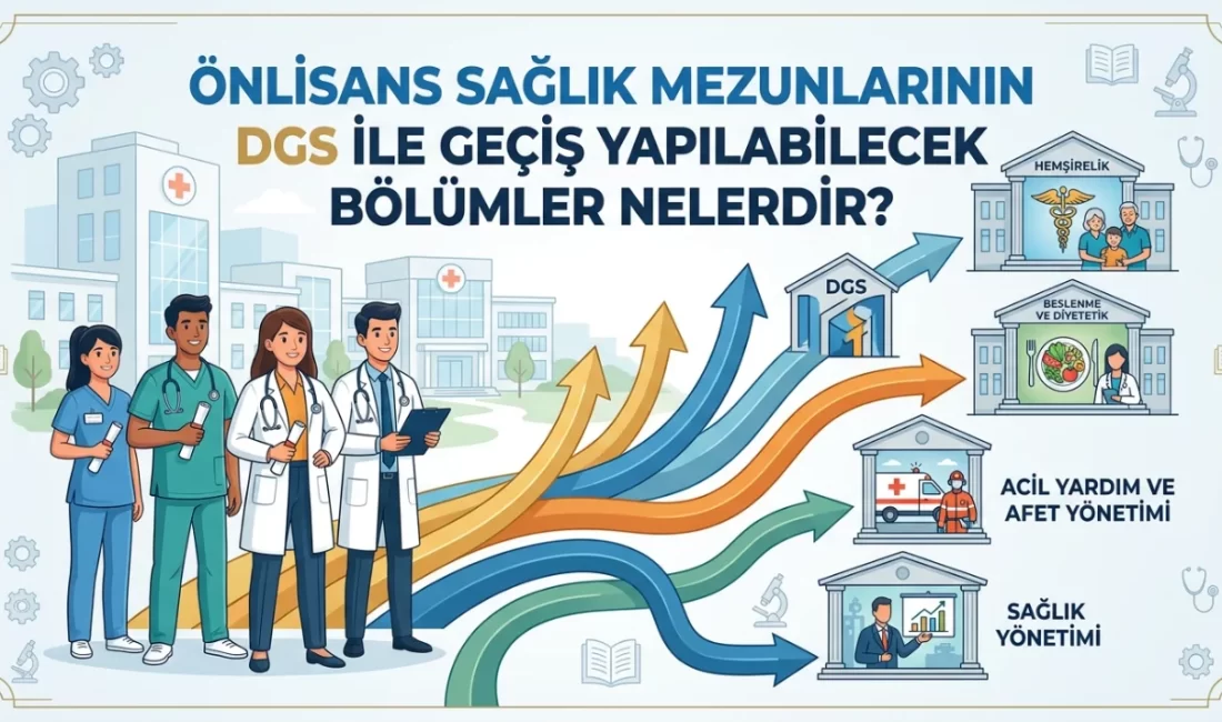 Önlisans Sağlık Mezunlarının 2026 DGS ile Geçiş Yapabileği Bölümler Nelerdir? 2 yıllık sağlık önlisans programlarından mezun olan binlerce adayın heyecanla