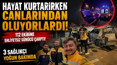 Kahramanmaraş’ta takla atan araçtaki yaralılara müdahale eden 112 Acil Sağlık