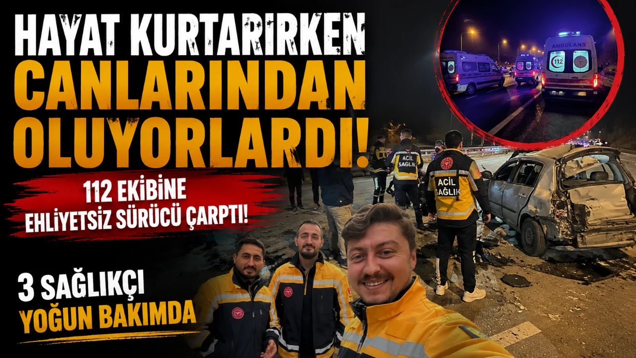 Kahramanmaraş’ta takla atan araçtaki yaralılara müdahale eden 112 Acil Sağlık