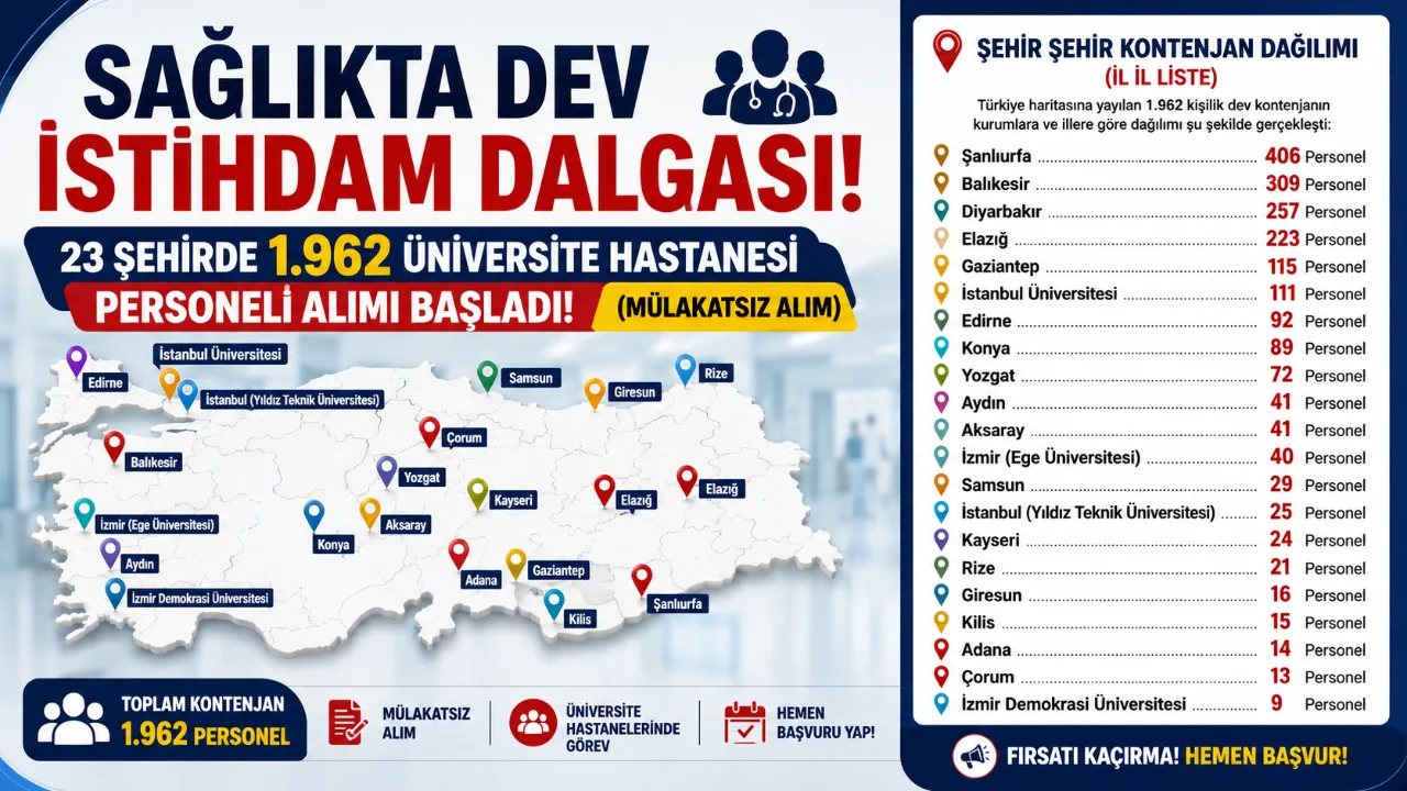 Türkiye genelindeki üniversite hastaneleri ve kamu sağlık kuruluşları peş peşe