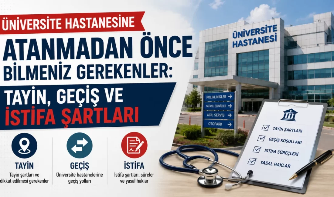 Üniversite Hastanesine Atanmadan Önce Bilmeniz Gerekenler: Tayin, Geçiş ve İstifa Şartları Üniversite hastanesine atanmayı hedefleyen sağlık personeline yönelik kritik uyarılarda bulunuldu.
