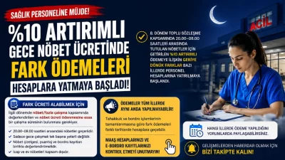 Sağlık personelinin 20.00–08.00 saatleri arasında tuttuğu nöbetler için uygulanması gereken