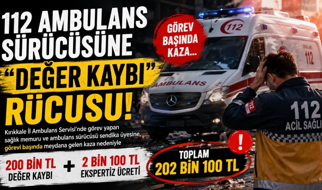 112 Ambulans Sürücüsüne “Değer Kaybı” Rücusu Kırıkkale'de görevi esnasında trafik kazası geçiren bir 112 ambulans sürücüsüne