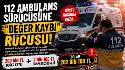 Kırıkkale'de görevi esnasında trafik kazası geçiren bir 112 ambulans sürücüsüne
