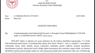 Sağlık Bakanlığı Yönetim Hizmetleri Genel Müdürlüğü, 7-11 Eylül 2026 tarihleri